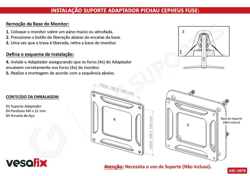 Imagem de Adaptador Vesa Monitor Pichau Cepheus Fuse 32 Polegadas PG-CFVFSE32-BL01