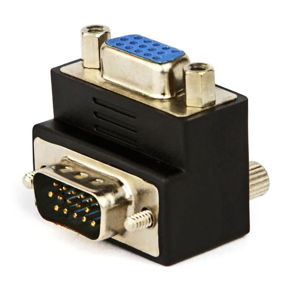 Adaptador VGA Macho para VGA - Fêmea 90º Graus - CIRILO CABOS Imagem de Adaptador VGA Macho para VGA - Fêmea 90º Graus