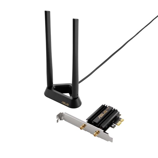 Imagem de Adaptador WiFi 6E AX5400 PCI-E ASUS PCE-AXE59BT com antenas