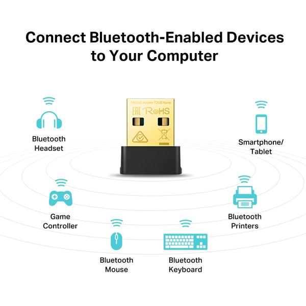 Imagem de Adaptador WiFi Bluetooth USB 2 em 1 TP-Link Archer T2UB Nano