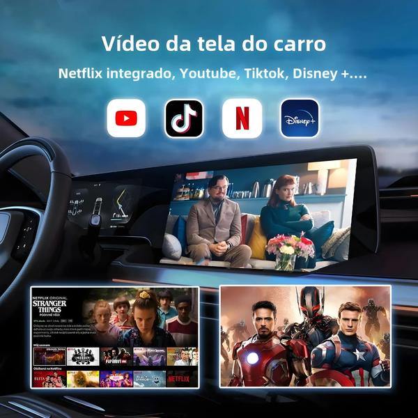 Imagem de Adaptador Wireless CarPlay e Android Auto para Carro Kia - com Atualização Online e YouTube