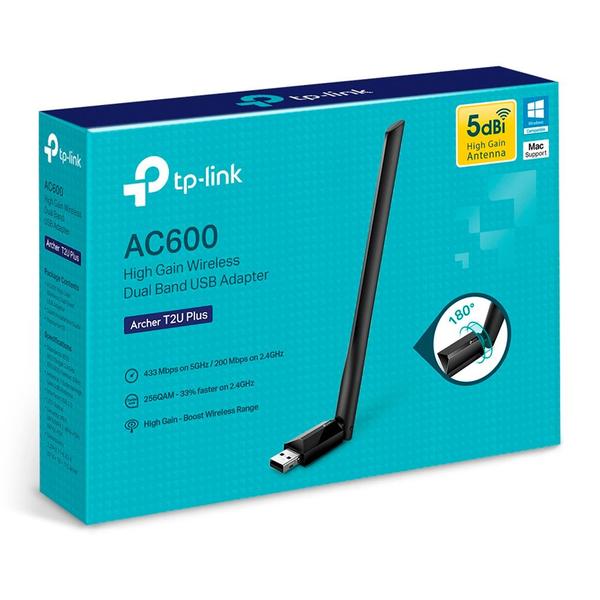 Imagem de Adaptador Wireless, Tp-Link Archer T2U Plus, AC600, USB, Dual Band