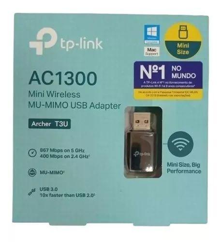 Imagem de Adaptador wireless tp-link mini mu-mimo ac1300 (archer t3u)