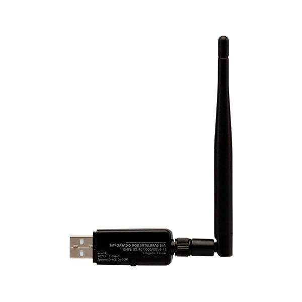 Imagem de Adaptador Wireless USB Intelbras INET 4710016 IWA3001 de ALTO Ganho 300MBPS com Antena Removivel