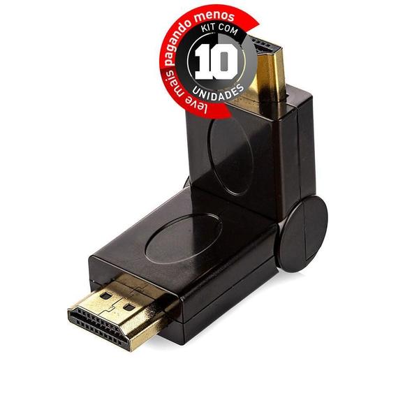 Imagem de Adaptadores Hdmi Macho - Macho 90 Graus - Kit Com 10