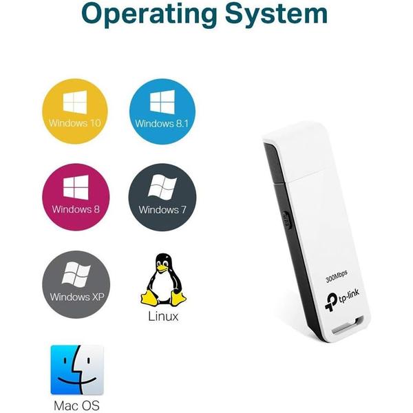 Imagem de Adaptdor Wireless Tp-Link 300mbps Usb - Tl-Wn821n