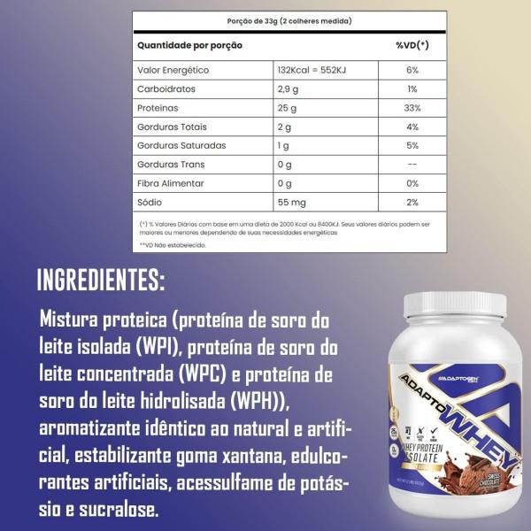 Imagem de Adapto Whey Chocolate Suiço 900G  Adaptogen