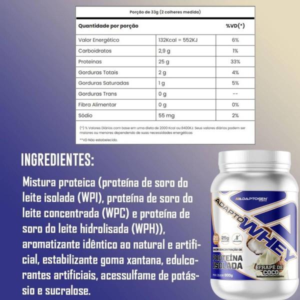 Imagem de Adapto Whey Frapê de Coco 900G  Adaptogen