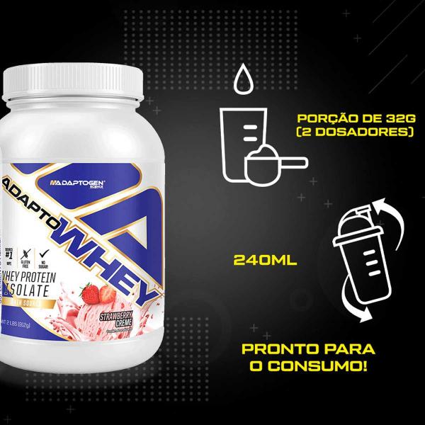 Imagem de Adaptogen Whey Isolado Whey Protein Isolate 900g Morango