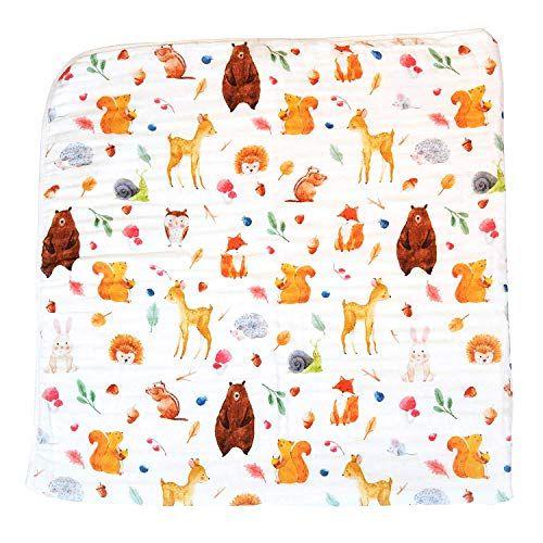 Imagem de ADDISON BELLE Baby Blanket  100% Cotton Toddler Blanket  Premium 4-Layer Muslin Blanket  Gender Neutral Dream Blankets  Lightweight / Oversized (47 "x 47")  Woodland Animals