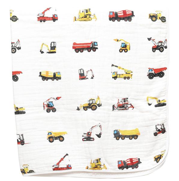 Imagem de ADDISON BELLE Baby Blanket  100% Muslin Cotton Toddler Blanket  Cobertor Premium de 4 Camadas de Musselina  Cobertores de Sonho baby boy  Leve/ Oversized (47" x 47")  Impressão de caminhões de construção