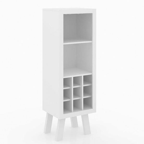 Adega Aberta para 9 Garrafas Sala com Prateleira Branco - Tecnomobili Imagem de Adega Aberta para 9 Garrafas Sala com Prateleira Branco