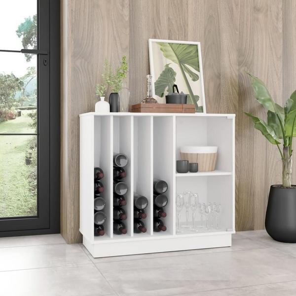Adega Aparador Armário 1 Porta de Vidro 1 Prateleira 28 Garrafas Vinho 6 Nichos Branca - BRV Móveis Imagem de Adega Aparador Armário 1 Porta de Vidro 1 Prateleira 28 Garrafas Vinho 6 Nichos Branca