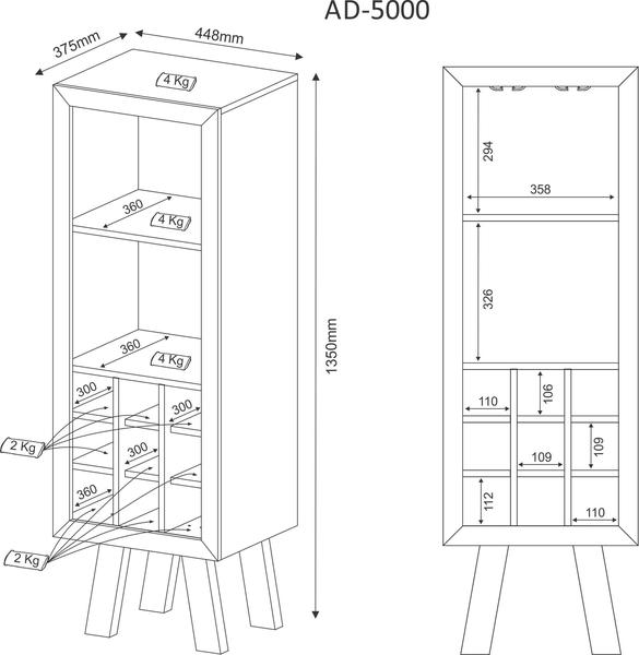 Imagem de Adega Colméia para 9 Garrafas AD5000  Branco - Tecnomobili