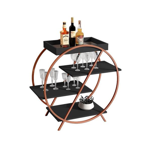 Adega com 4 Prateleira Encantado Preto Bronze - CasaH Imagem de Adega com 4 Prateleira Encantado Preto Bronze