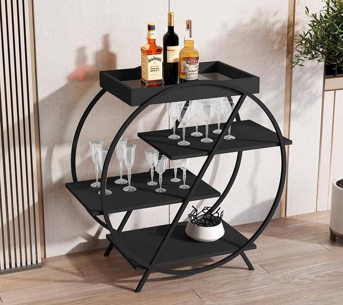 Adega com 4 Prateleira Encantado Preto - CasaH Imagem de Adega com 4 Prateleira Encantado Preto