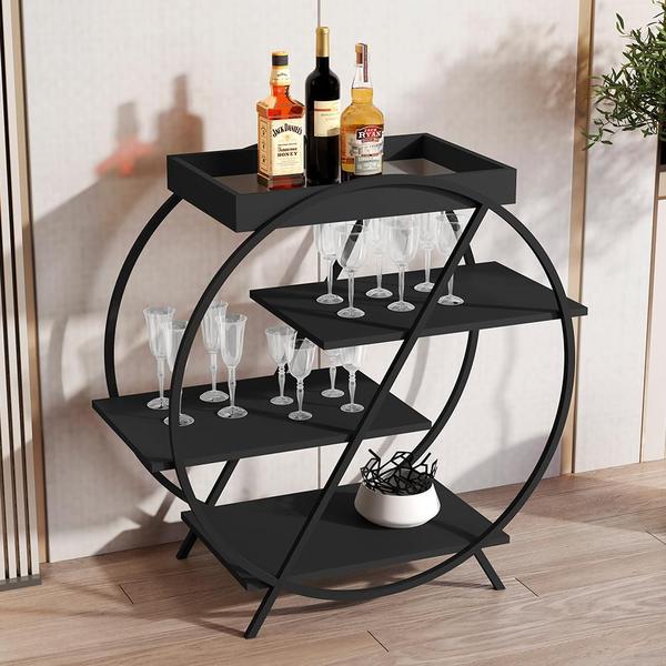 Adega com 4 Prateleira Encantado Preto - CasaH Imagem de Adega com 4 Prateleira Encantado Preto