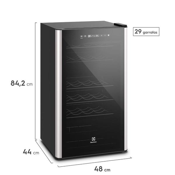 Imagem de Adega de Vinho Climatizada Electrolux 29 Garrafas com Dual Zone e Painel Digital (WDF29)