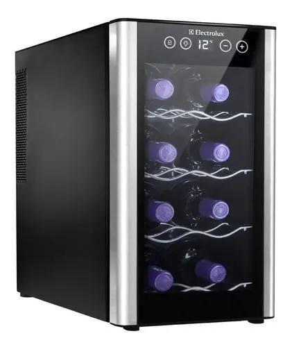 Adega de Vinho Climatizada Electrolux 8 garrafas Uma Porta Acabamento em Alumínio (ACB08) Adega de Vinho Climatizada Electrolux 8 garrafas Uma Porta Acabamento em Alumínio (ACB08)