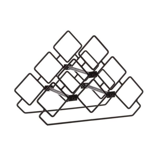 Imagem de Adega Decorativa De Bancada Triangular até 6 Garrafa Preta