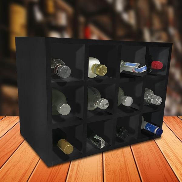 Adega MDF Suporte Nicho De 12 Garrafas Vinho De Parede - Genus Móveis Imagem de Adega MDF Suporte Nicho De 12 Garrafas Vinho De Parede