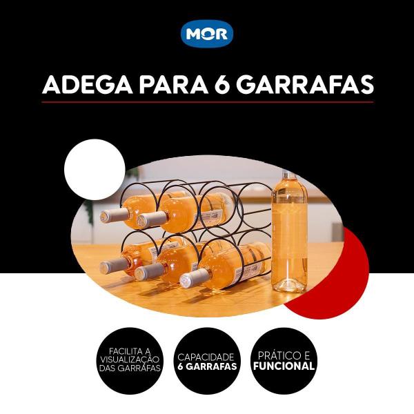 Imagem de Adega Para 6 Garrafas Preto Metal 30070070 - Mor