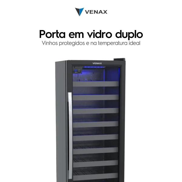 Imagem de Adega para Bares/Retaurantes Venax para 50 Garrafas - Preto / "220V"