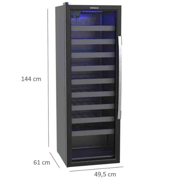 Imagem de Adega Piubella 50 Garrafas Porta Invertida 127 V Preto Venax