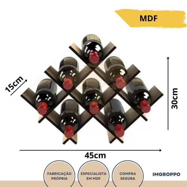 Adega Suporte Rack Colmeia Para 8 Garrafas De Vinho Cru - IMGROPPO Imagem de Adega Suporte Rack Colmeia Para 8 Garrafas De Vinho Cru