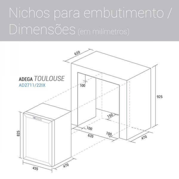 Imagem de Adega Toulouse para 29 Garrafas por Compressor Suggar 127V Inox