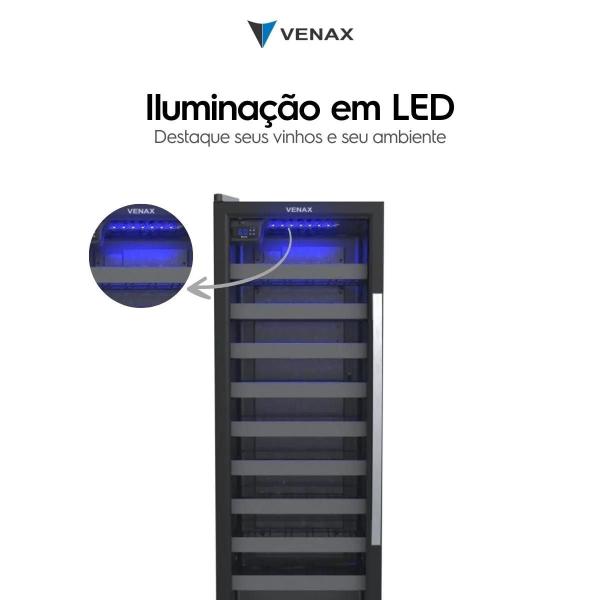 Imagem de Adega Venax 50 Garrafas Piubella 1 Porta Preto 220V