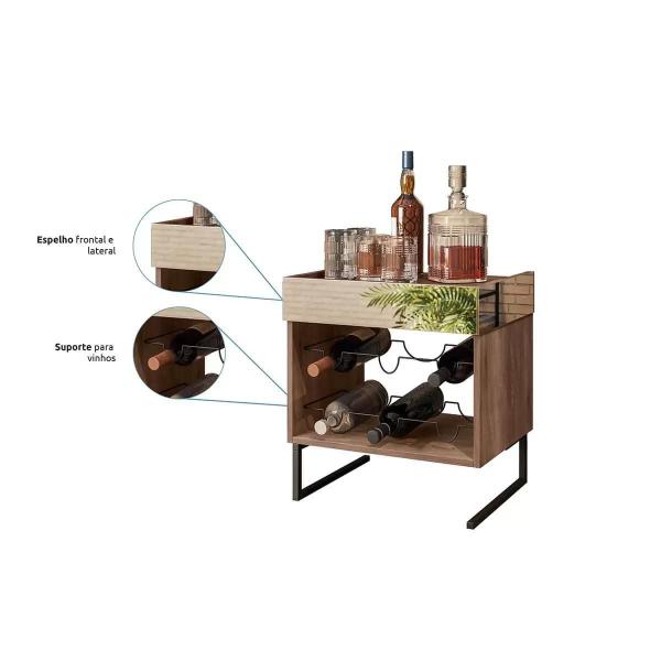 Adega Vinho Aurora Espelhada 6 Garrafas Pés Metálicos Estilo Industrial Cor Demolição com Preto - Tenda House - Dream Home Imagem de Adega Vinho Aurora Espelhada 6 Garrafas Pés Metálicos Estilo Industrial Cor Demolição com Preto - Tenda House