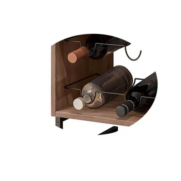 Adega Vinho Aurora Espelhada 6 Garrafas Pés Metálicos Estilo Industrial Cor Demolição com Preto - Tenda House - Dream Home Imagem de Adega Vinho Aurora Espelhada 6 Garrafas Pés Metálicos Estilo Industrial Cor Demolição com Preto - Tenda House