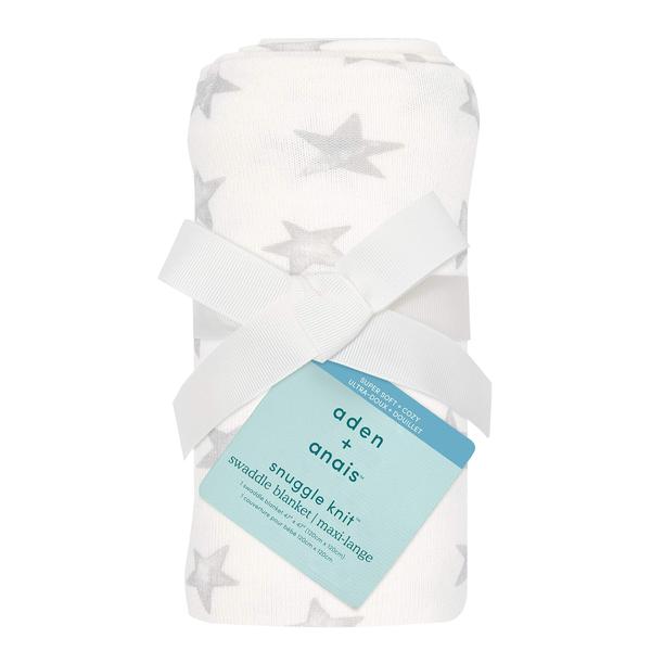 Imagem de aden + anais Snuggle Knit Baby Swaddle cobertor para recém-nascido menina e menino, tampa versátil do carrinho, pano de arroto, escudo de enfermagem, 47 x 47 polegadas, estrela