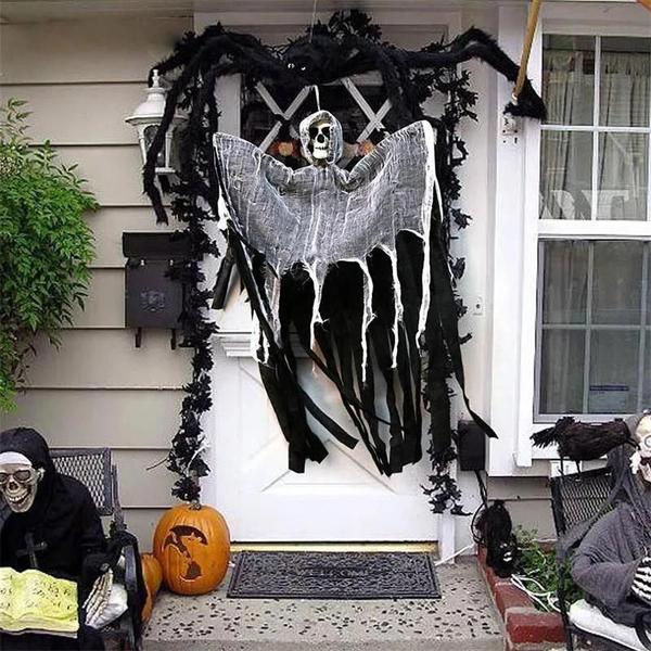 Imagem de Adereços de Halloween: Fantasma, Crânio e Esqueleto para Decoração de Festa