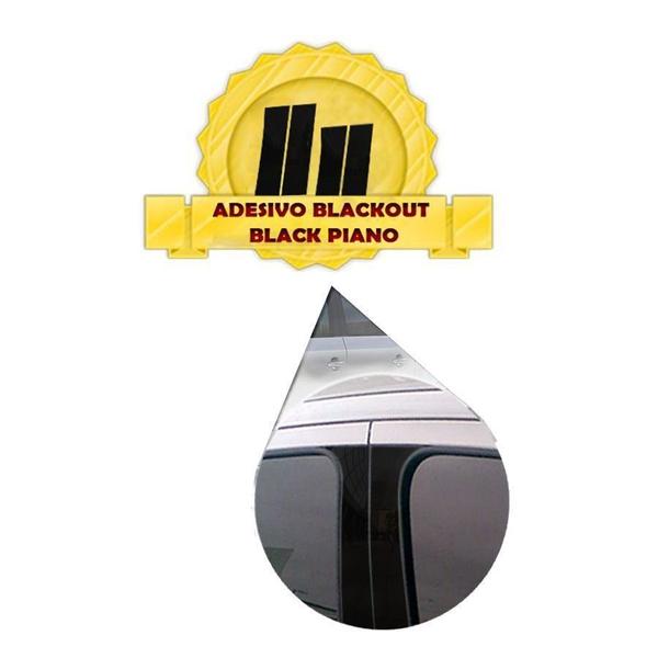 Imagem de Adesivo Black Piano Colunas Portas Peugeot 207 Hatch