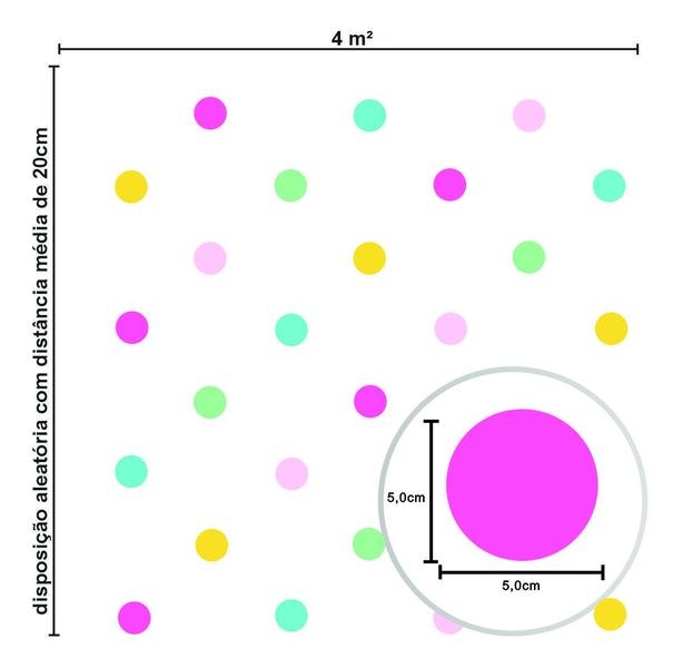 Imagem de Adesivo Bolinhas Coloridas Infantil Autocolante 160 Un