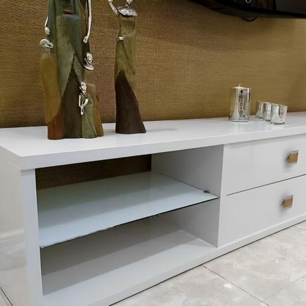 Imagem de Adesivo Branco Brilho Envelopamento Decoração Móveis 3m x 50cm