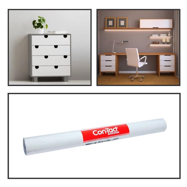 Imagem de Adesivo Branco Fosco Blackout Bloqueio Porta Janela Contact Envelopamento Decorativo Móveis 45cmx2m