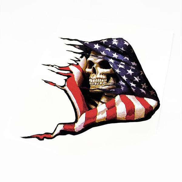 Imagem de Adesivo Caveira Estados Unidos Emblema Decorativo Universal