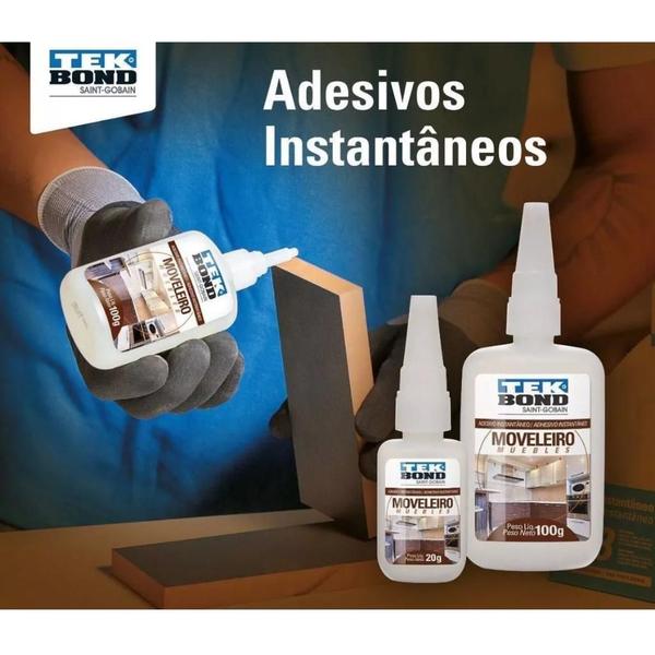 Imagem de Adesivo Cola Instantânea P/ Moveleiro Mdf 100g - Tekbond