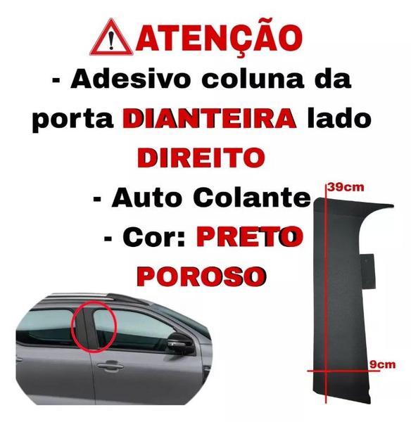 Imagem de Adesivo Coluna Porta Dianteira Fiat Mobi Like 2017 2018 2019 2020 2021 2022 2023 2024 Lado Direito Original