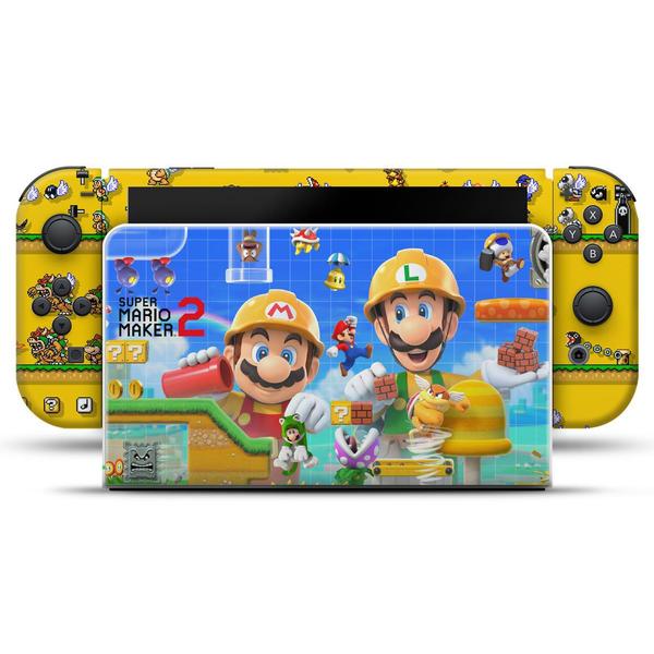 Imagem de Adesivo Compatível Nintendo Switch Oled Skin - Super Mario Maker 2