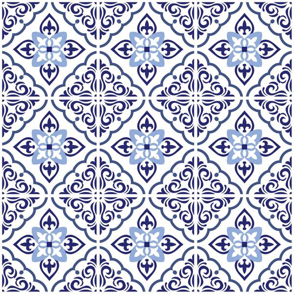 Imagem de Adesivo de Azulejo Hidráulico Azul Clássico 15x15cm 36un