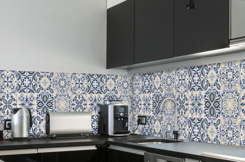 Imagem de Adesivo de Azulejo para Cozinha Azul Real 15x15 cm 36un