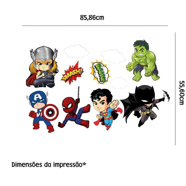 Imagem de Adesivo de Box de Banheiro Mini Super Heróis