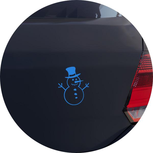 Imagem de Adesivo de Carro Boneco de Neve Natalino - Cor Azul Claro