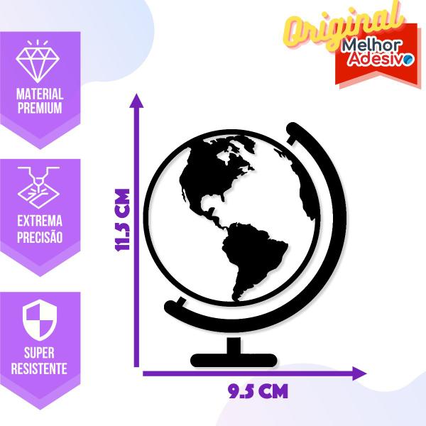 Imagem de Adesivo de Carro Globo Mapa Mundi - Cor Laranja