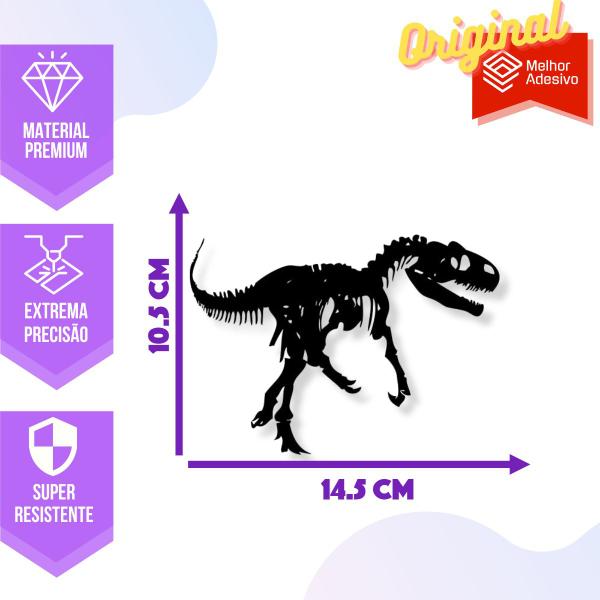 Imagem de Adesivo de Carro Jurassic Park - Tiranossauro T-Rex - Cor Rosa Claro