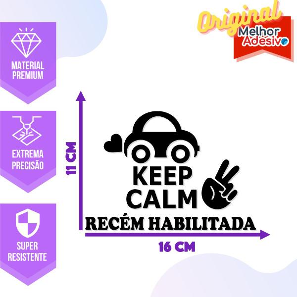 Imagem de Adesivo de Carro Keep Calm Recém Habilitada - Cor Amarelo